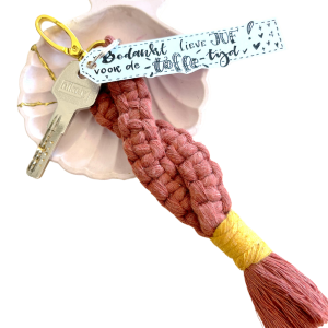 macrame sleutelhanger bedankt juf