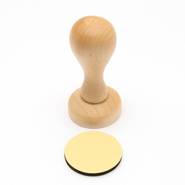 houten stempelgreep rond