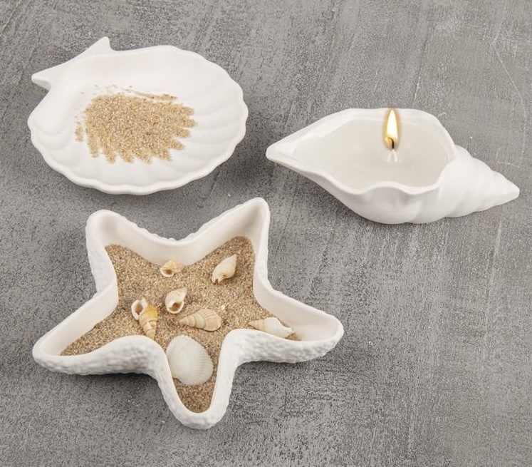 siliconen mal schelp zeester gieten 3 stuks