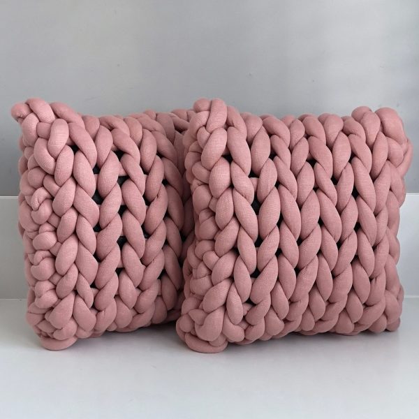oud roze kussen vierkant big cotton