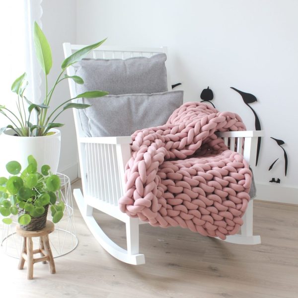Oud Roze plaid chunky katoen