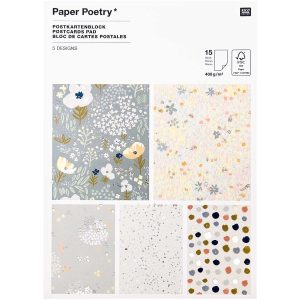 papierblok met kaarten natuurlijk 15 stuks