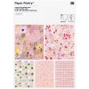 Papierblok kaarten roze 15 stuks