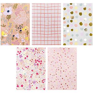 papierblok met kaarten roze inhoud