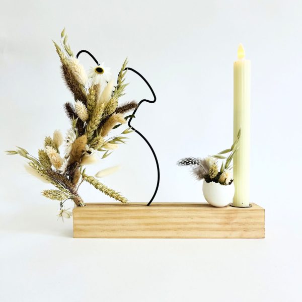 decoratiering voorjaar metalen frame haas droogbloemen neutraal