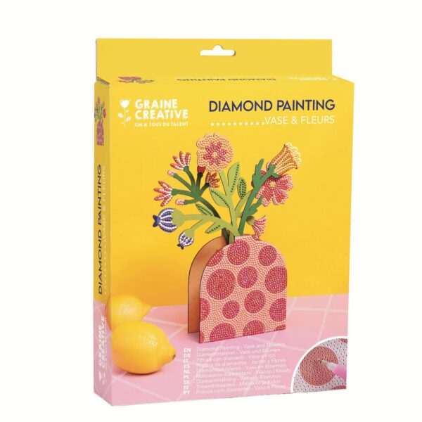 diamond painting houten vaas met bloemen set