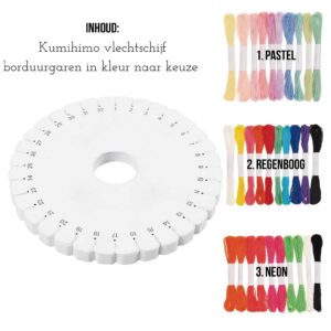 inhoud diy set kumihimo vlechtschijf