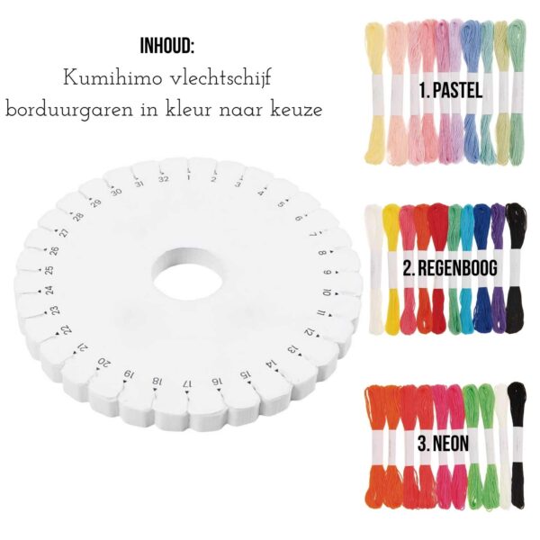 inhoud diy set kumihimo vlechtschijf
